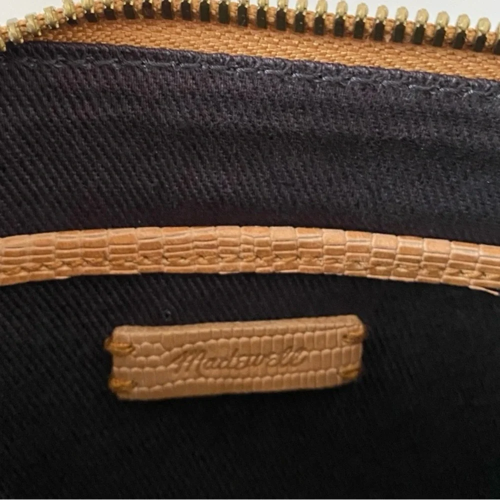 Madewell Simple Tan Brown Lizard Embossed Leather Crossbody Bag